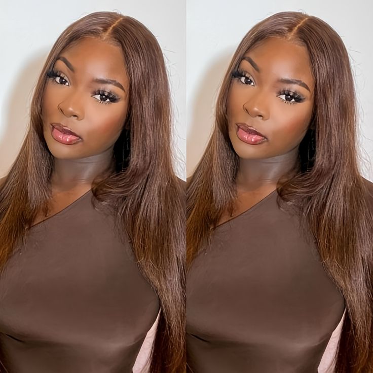 26Inch Chocolate Brown Lace Front Wigs Human Hair