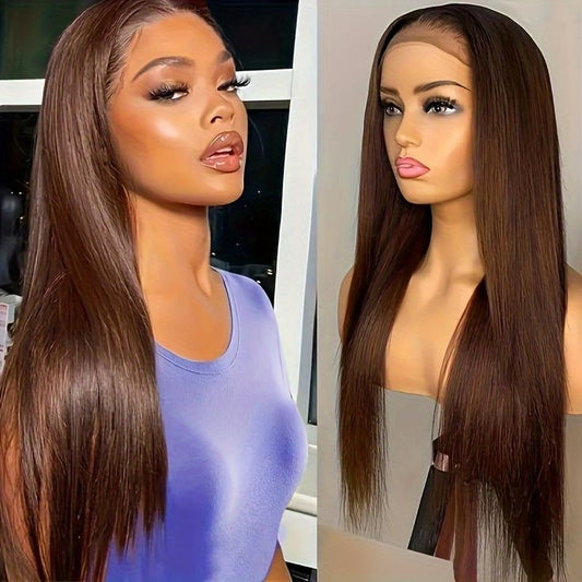 30Inch Chocolate Brown Lace Front Wigs Human Hair